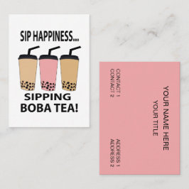 Tarjeta De Visita Boba Tea Bubble Tea Boba Tea Cafe