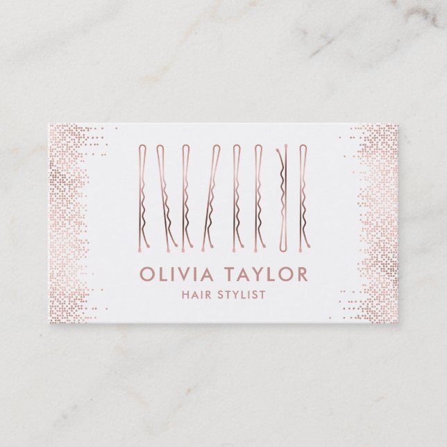 Tarjeta De Visita Bobby Pins Hair Stylist Hair Salon Hairdresser (Anverso)