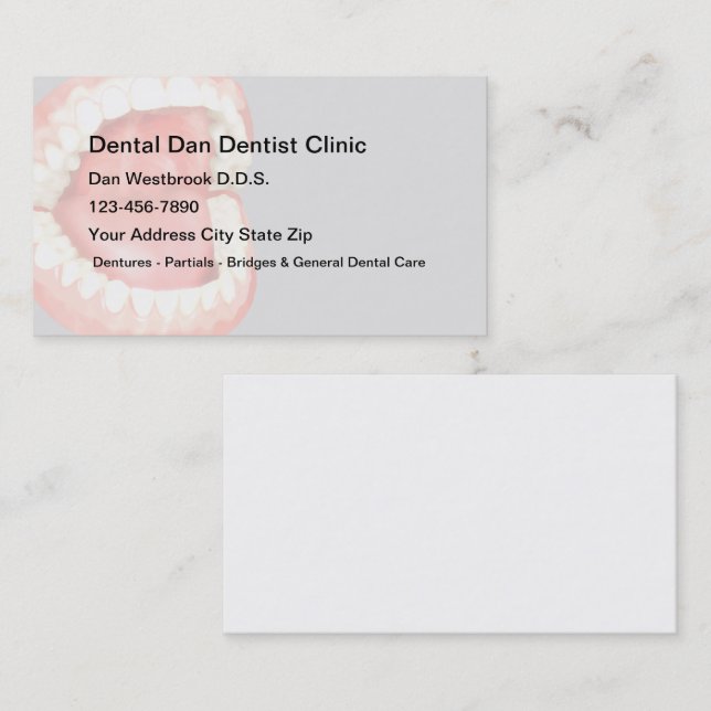 Tarjeta De Visita Boca abierta moderna de la oficina del dentista (Anverso / Reverso)