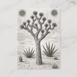 Tarjeta De Visita boceto de árbol de josué arte de boceto del desi