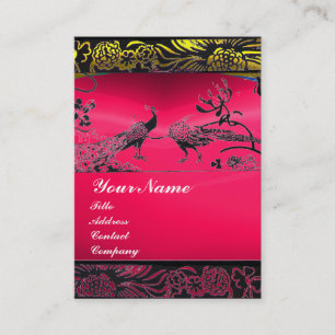 Tarjeta De Visita BODA AMOR AVES negro blanco, rubí rosa rojo