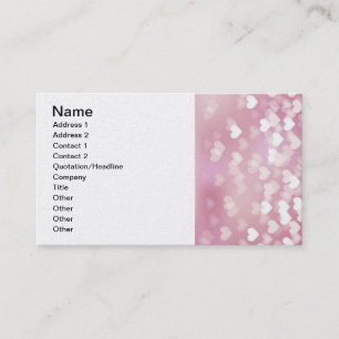 Tarjeta De Visita Boda Amor Vector Fondo corazones brillantes rosado