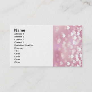Tarjeta De Visita Boda Amor Vector Fondo corazones brillantes rosado