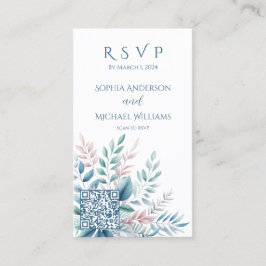 Tarjeta De Visita Boda botánico Pastel-código RSVP-QR-