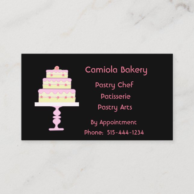 Tarjeta De Visita Boda Cake Bakery (Anverso)