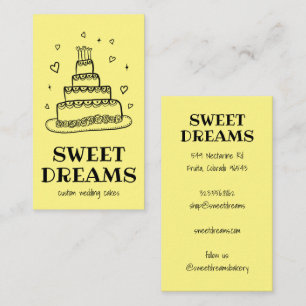 Tarjeta De Visita Boda Cake Catery Personalizado Baker