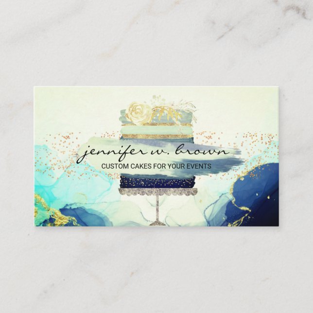 Tarjeta De Visita Boda Cake Decor Baker (Anverso)