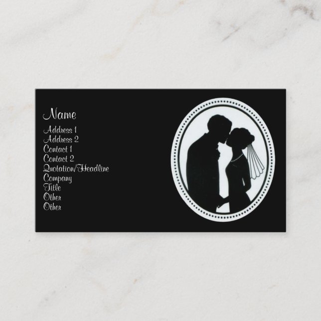 Tarjeta De Visita Boda Cameo (Anverso)