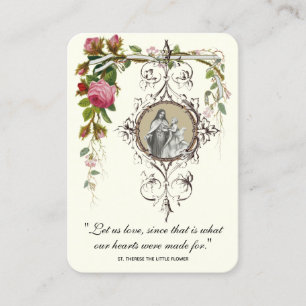 Tarjeta De Visita Boda católica a favor del recuerdo de St. Therese 