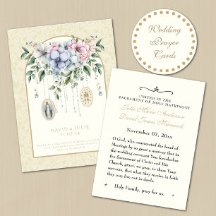 Tarjeta De Visita Boda católica a favor del recuerdo floral