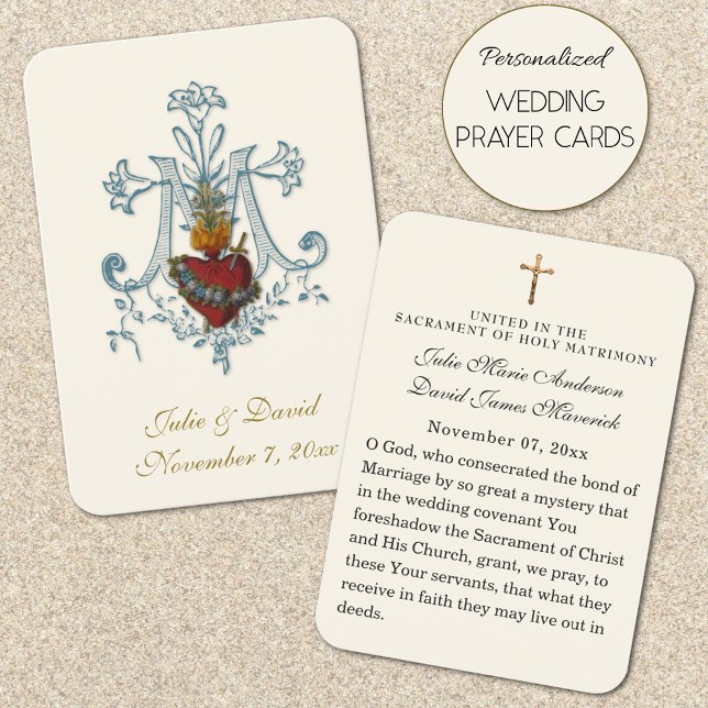 Tarjeta De Visita Boda Católico Elegant Favor Holy Card (Subido por el creador)