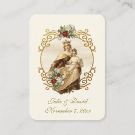 Tarjeta De Visita Boda Católico Elegant Favor Holy Card