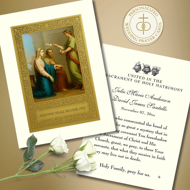 Tarjeta De Visita Boda católico Oración Betrothal Mary Joseph (Subido por el creador)