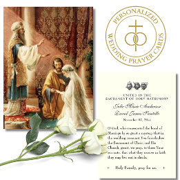 Tarjeta De Visita Boda católico Oración Betrothal Mary Joseph