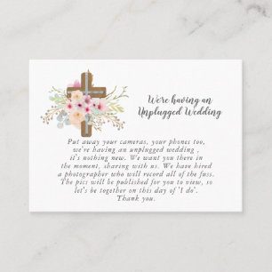 Tarjeta De Visita Boda católico SOLICITUD SIN PLUGGGED - Cruz Floral