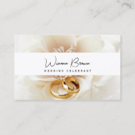 Tarjeta De Visita Boda Celebrant beige floral