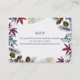 Tarjeta De Visita Boda de acuarela floral de arce japonés