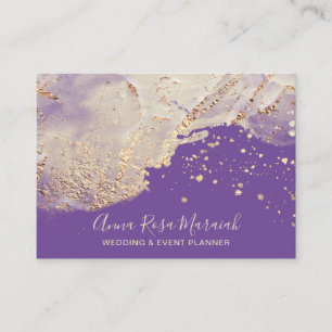 Tarjeta De Visita *~* Boda de belleza Relieve metalizado dorado púr