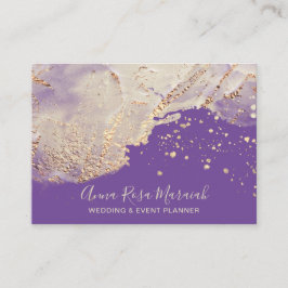 Tarjeta De Visita *~* Boda de belleza Relieve metalizado dorado púrp