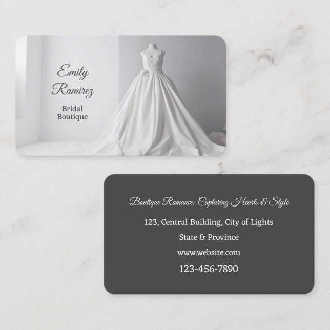 Tarjeta De Visita Boda de Boutique Bridal (Anverso / Reverso)