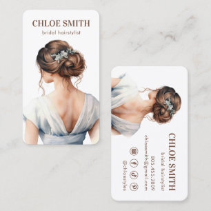 Tarjeta De Visita Boda de Brida Marrón Marrón Claro Bridal Hairstyli