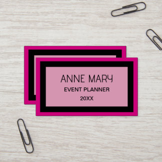 Tarjeta De Visita Boda de color personalizado rosa caliente retro ne