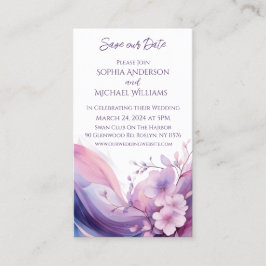 Tarjeta De Visita Boda de flores de cerezo acuarela-Guardar la fecha