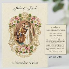 Tarjeta De Visita Boda de la Vintage Carta Santa Católica Tradiciona