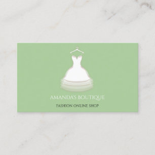 Tarjeta De Visita Boda de moda con logotipo de vestir blanco Mint Gr