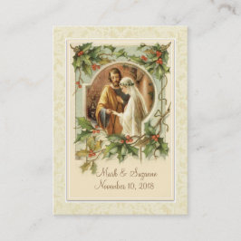 Tarjeta De Visita Boda de Navidades católicos Mary Joseph Holy Card