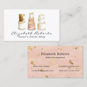 Tarjeta De Visita Boda de panadería Cake Gold