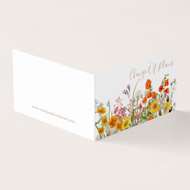 Tarjeta De Visita Boda De Posposición De Flores Silvestres (Exterior)