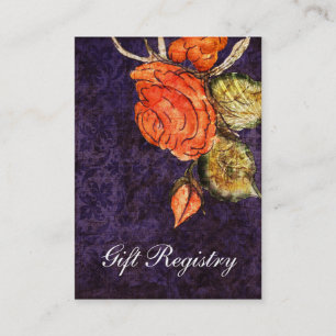 Tarjeta De Visita Boda de Rosa de Moda Rustica Purple Vintage