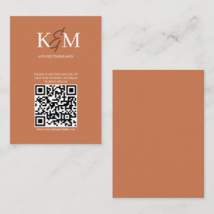 Tarjeta De Visita Boda de Terracota código QR RSVP Gabinete en línea