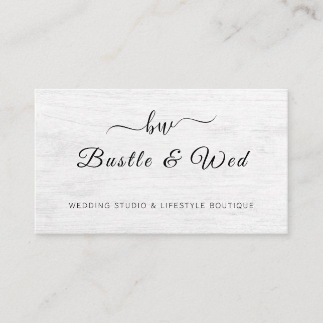 Tarjeta De Visita Boda de textura de madera STUDIO & LIFESTYLE BOUTI (Anverso)