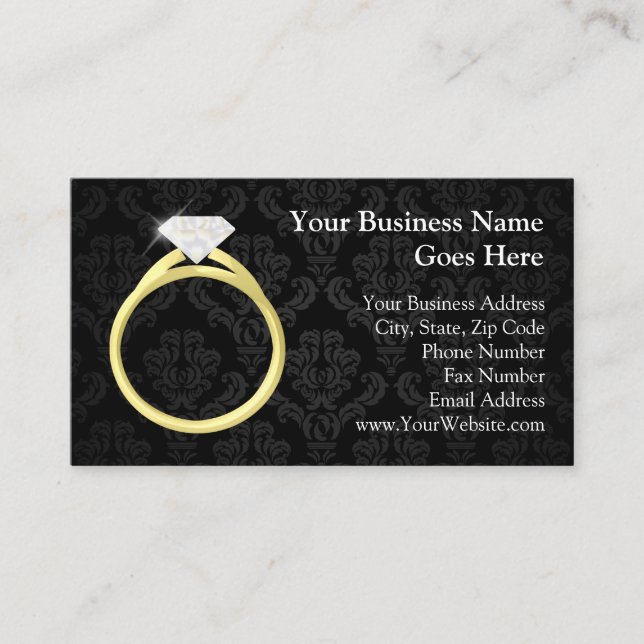 Tarjeta De Visita Boda del joyero de la joyería del anillo del (Anverso)