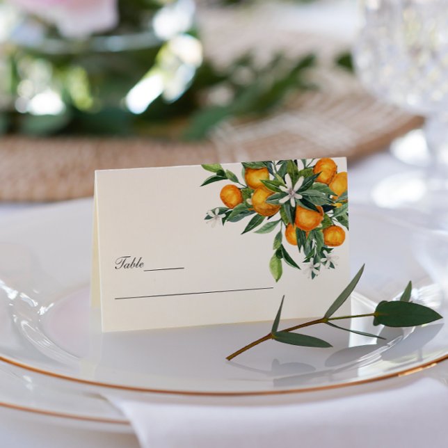 Tarjeta De Visita Boda del Naranja del Cítrico de la Tangerina Vibra (Subido por el creador)