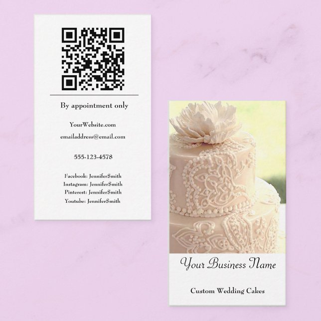 Tarjeta De Visita Boda Diseñador de pasteles Elegante Personalizado  (Subido por el creador)