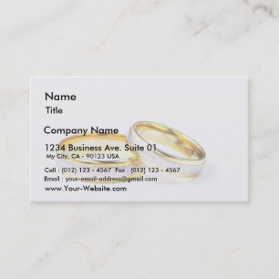 Tarjeta De Visita Boda Dorado Anda En Fondo Blanco