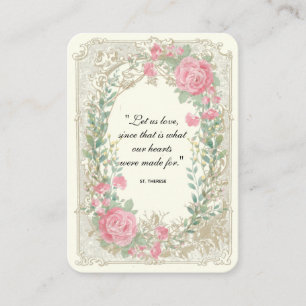 Tarjeta De Visita Boda floral dorada de rosas rosadas vintage elegan