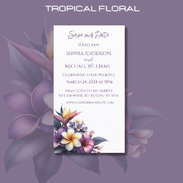 Tarjeta De Visita Boda floral tropical-Guardar la fecha-