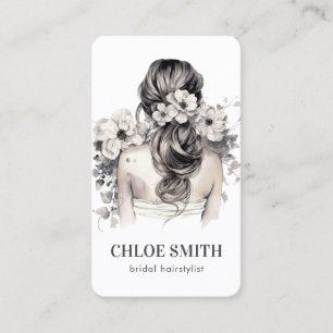 Tarjeta De Visita Boda Hairstylist Bridal Acuarela Especializada