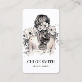 Tarjeta De Visita Boda Hairstylist Bridal Acuarela Especializada