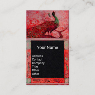 Tarjeta De Visita BODA LOVE PEACOCK MONOGRAM Libro negro rojo