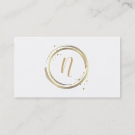 Tarjeta De Visita Boda Minimalista Moderna Glamurosa Dorada y Blanca
