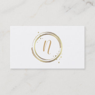Tarjeta De Visita Boda Minimalista Moderna Glamurosa Dorada y Blanca