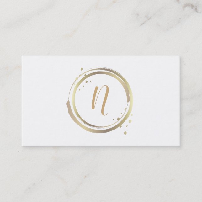 Tarjeta De Visita Boda mínimo moderno con brillo brillante dorado y  (Anverso)