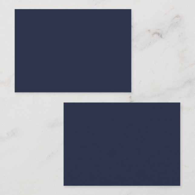 Tarjeta De Visita BODA monocromo azul de la Marina de Presupuestos (Anverso / Reverso)