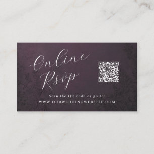 Tarjeta De Visita Boda ornamental teatral en línea RSVP QR Code
