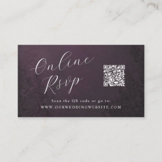 Tarjeta De Visita Boda ornamental teatral en línea RSVP QR Code